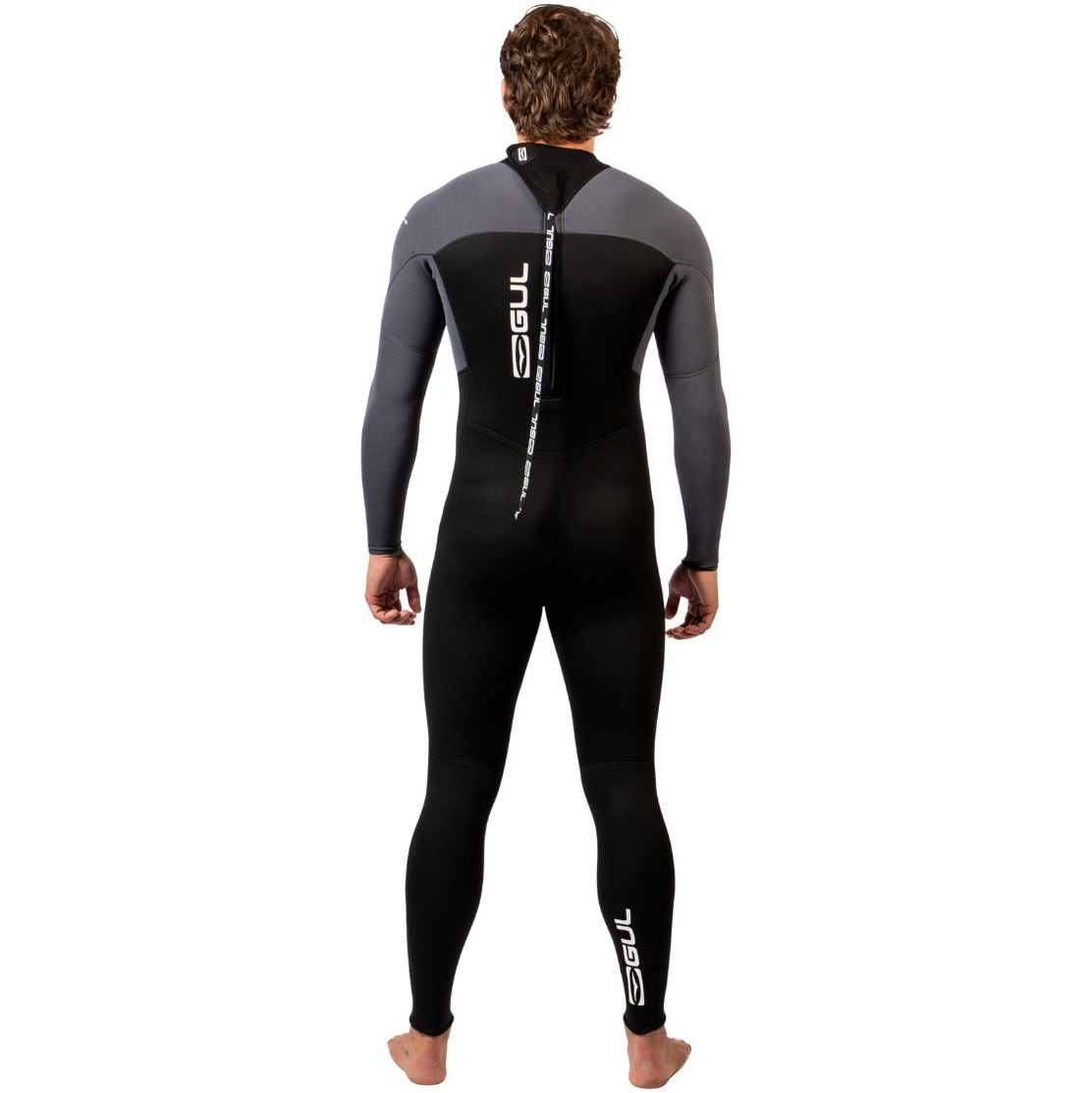2026 Gul Mens Response Natur 3/2mm Back Zip Wetsuit RE1321-BKGY - Black / Grey